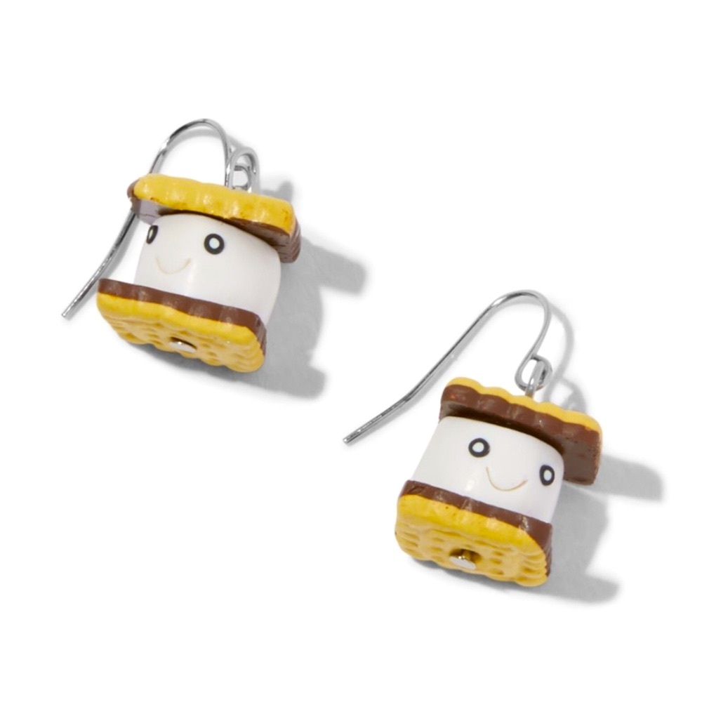 Smiling S'mores 1" Drop Earrings - NWT